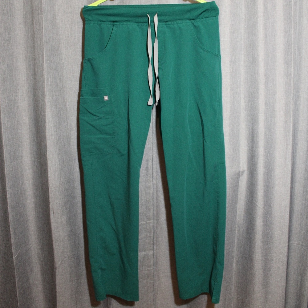 Hunter green Figs scrub pants